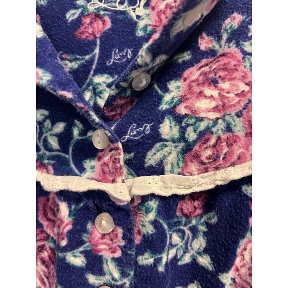 Lanz of Salzburg | Women's Nantucket Rose Flannel Cottage Gown | Size Large - Picture 3 of 7